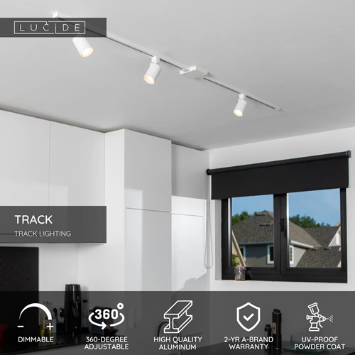 Lucide TRACK NIGEL Track spot - 1-circuit Track lighting system - 1xGU10 - White (Extension) - USP